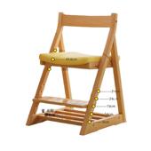 儿童学习靠椅实木椅子木榉写字可升降餐椅小学ZOE书生可调节桌背