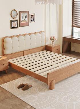 Fls约R-6992白蜡木全实木榫卯双床中古风18米人大床简主卧.轻奢1.