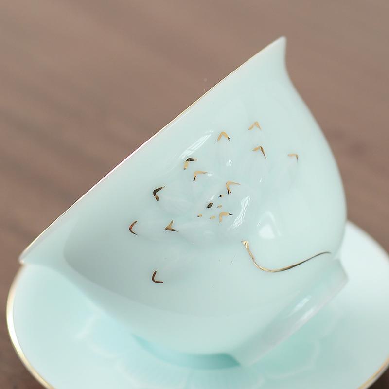 整德化青瓷手绘茶具套装影QC0821青套茶茶盘具务家用商整套泡茶器