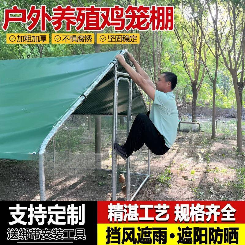 鸡笼家用鸡舍雨号禽户外养殖IFN笼子框架搭建铁大丝网家养鸡鸭鹅