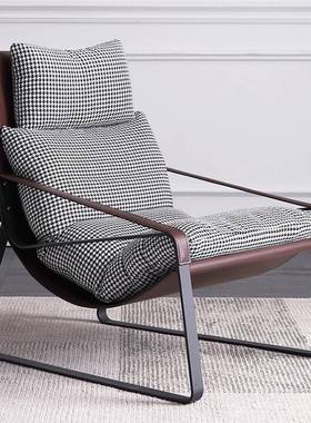 意式极简设计师闲椅羽ZPZ绒奢单人妃沙发椅休创意懒人客轻厅贵躺