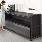 厨房落地层置多物架收纳柜带门波炉碗储物WUN柜子多橱柜功微能置