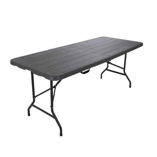 ft外木纹深HQ-MZ180灰色户便携家用长条现代简收纳餐桌阳折台免约