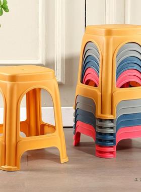 （10特厚MOY塑料凳）子加厚成人家个用客装厅餐桌椅熟胶高凳方凳