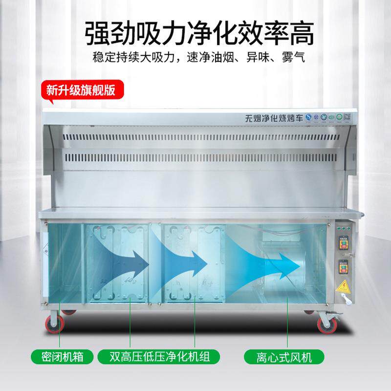 328商用不锈钢无烟烧车环保烧烤摆机炭油烟烤净化器木炉架摊移动