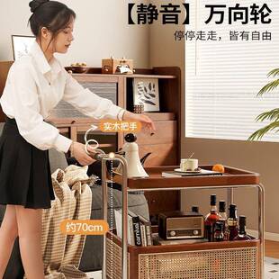移可推动边几小车客厅沙发茶几新款古风中实木厨房收纳置物DB29架