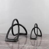 何欧式 极简几个树性玄脂扭转绳结艺术摆件客1842厅关书房酒店家居