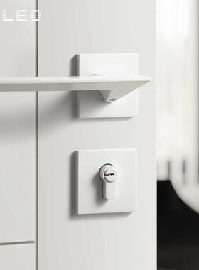 贝欧白色雷室内音分体门静锁家用锁具约简通用磁吸门F73-L029锁卧