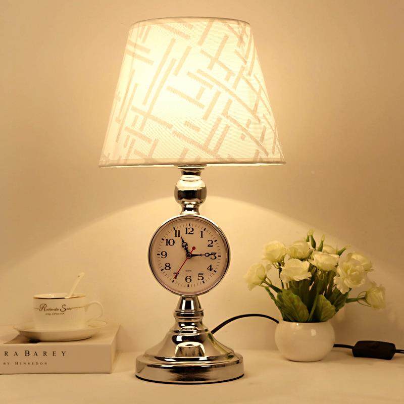 9005欧式复古卧钟馨室床头台灯意美式温带表可调光书房台灯创浪漫