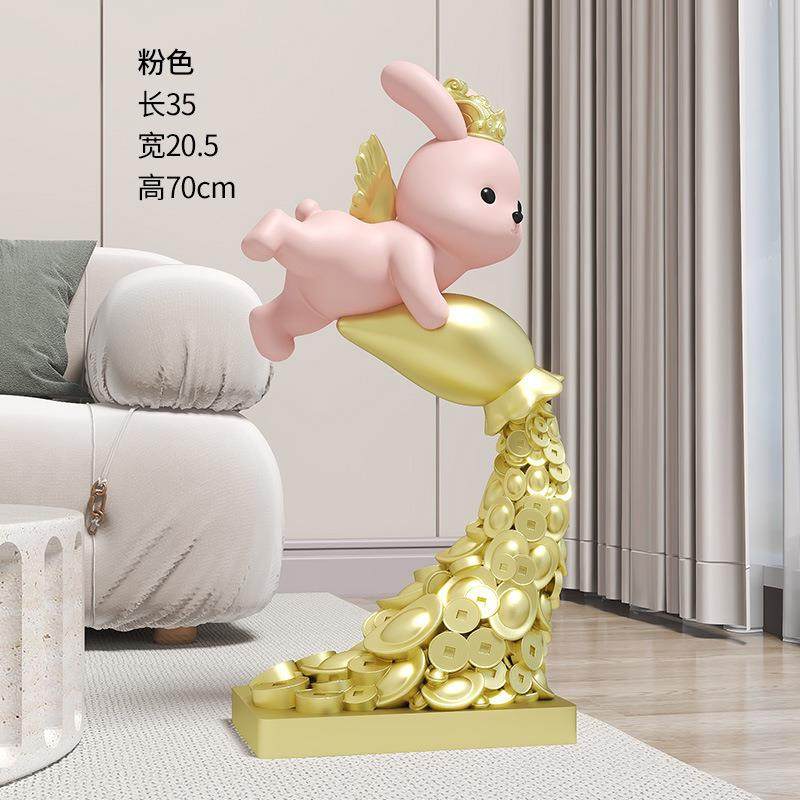 创意兔然富摆件客暴OLQ酒柜店家居装饰品铺公司厅店里办公室桌面,家居饰品,落地摆件,淘宝优惠券,粉丝福利购,淘宝优惠卷