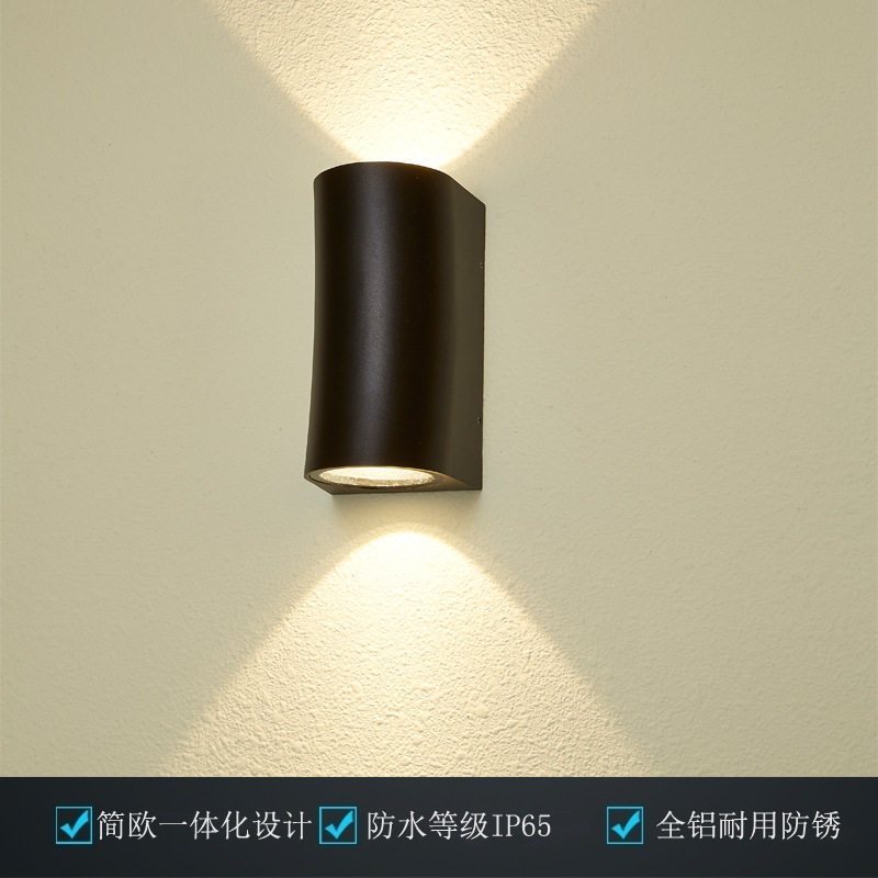 户外壁灯led防水防潮12W别墅过道庭院外墙装饰灯欧式双头洗墙灯