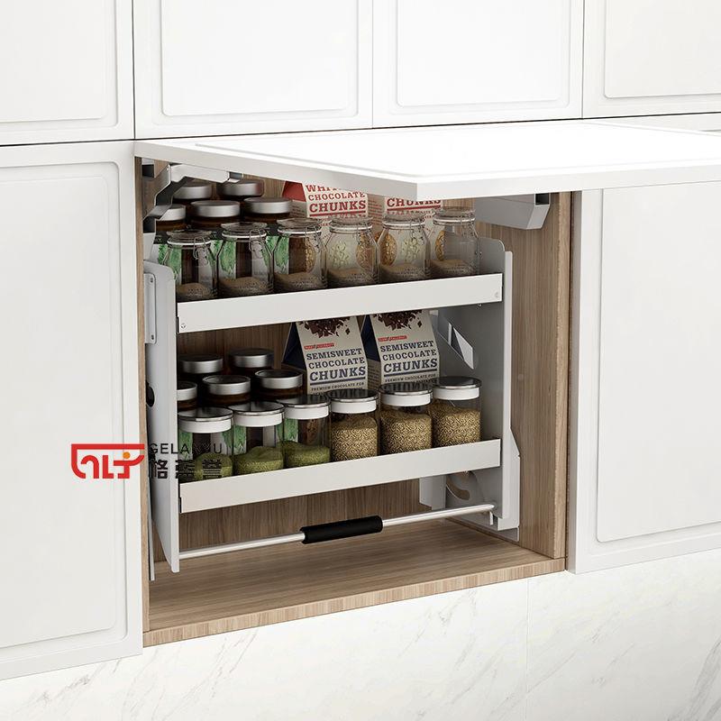 不TEC锈钢橱柜升式降拉机升降篮上厨下篮房吊柜下拉篮置物架收纳