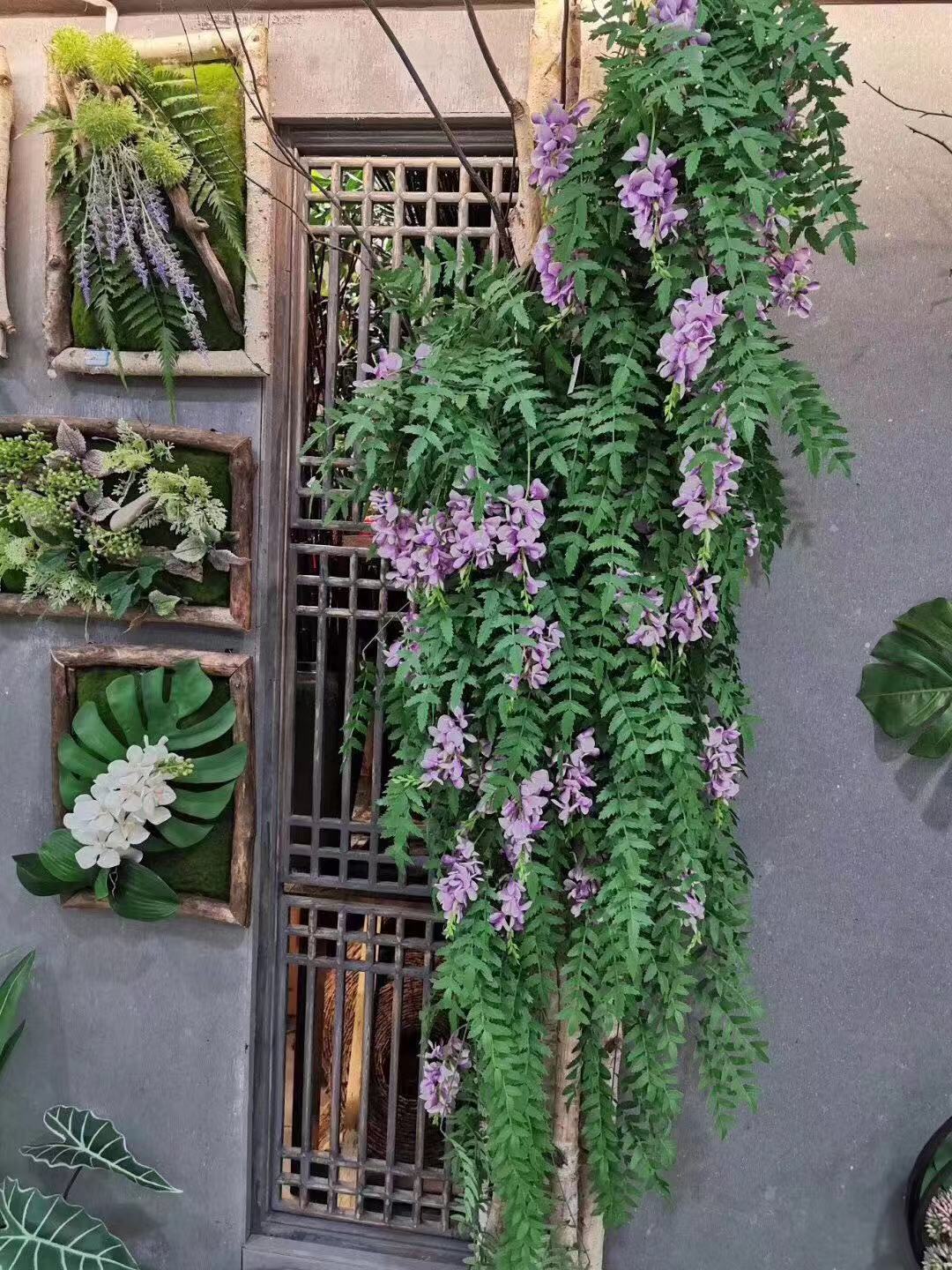 仿真假藤条12头豆花大壁挂 婚庆装饰仿真植物墙装饰藤蔓 绿植藤条