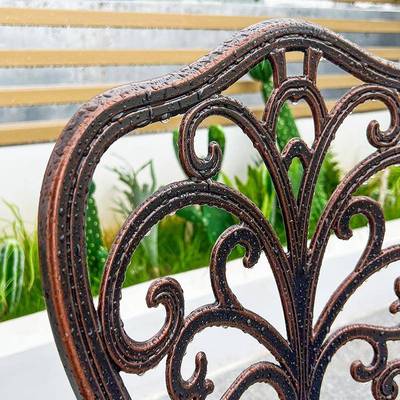 户外阳台桌花椅园露天院24415-1顶露台外摆休闲铸铝楼阳台庭室外茶几