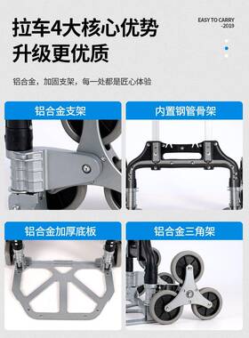 2U8K家用货手拉车小便携折叠车F76J8M9J行李拖车手推车拉拉杆车运