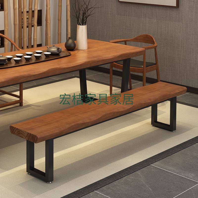 实木茶代椅餐厅长台凳餐椅家用现简长AJV椅约子长条板凳客厅阳休闲椅