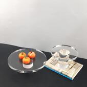 现代简约透厅明居水高脚果盘收纳托盘摆XTM件客餐厅电晶视柜家装