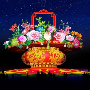 中秋001节古镇景非遗彩花灯商业街道创意区景区大亮化型节日花灯