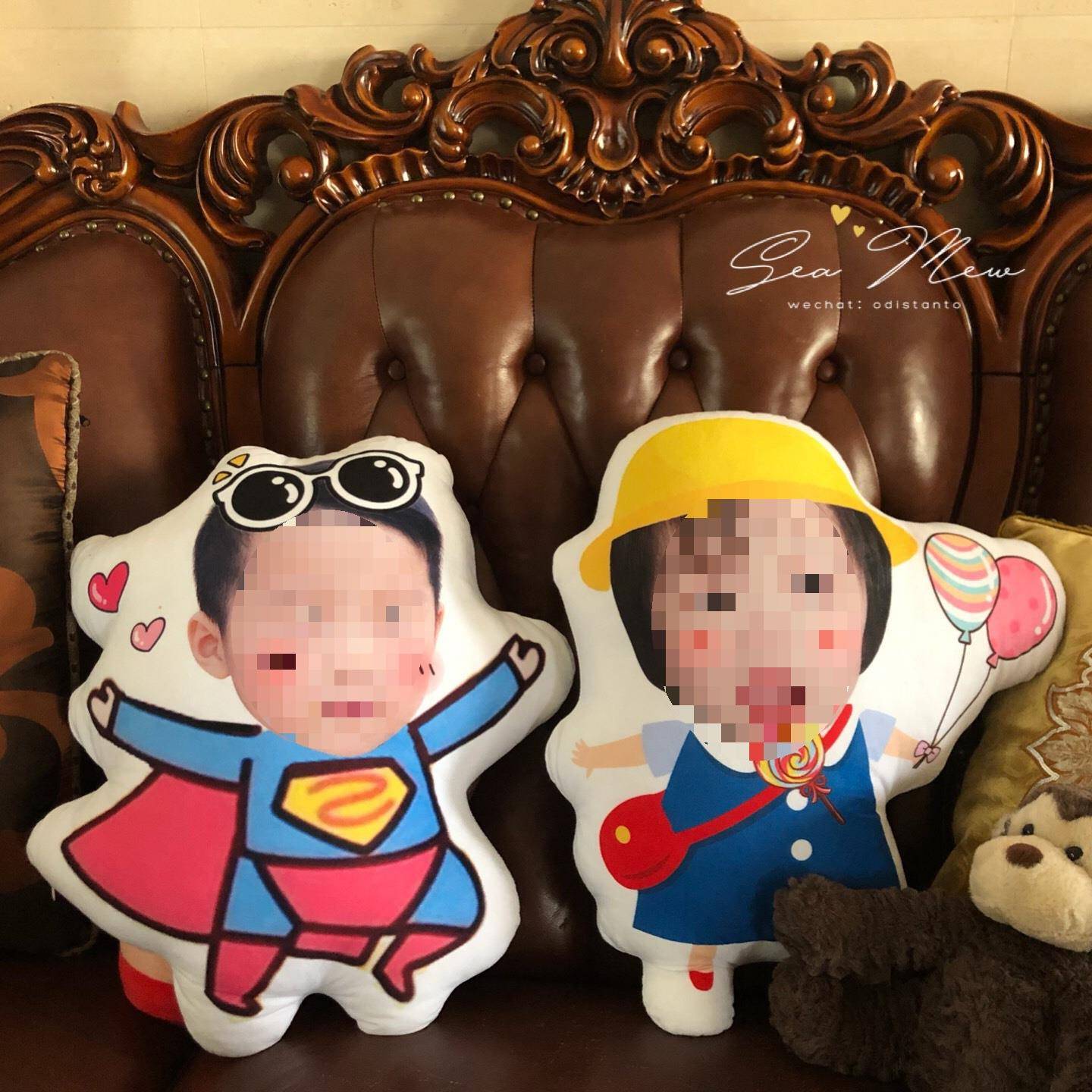图照枕片枕头汽车沙创意宠物来抱AL101725娃娃猫咪狗家发情侣结婚