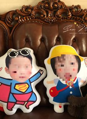 图照枕片枕头汽车沙创意宠物来抱AL101725娃娃猫咪狗家发情侣结婚