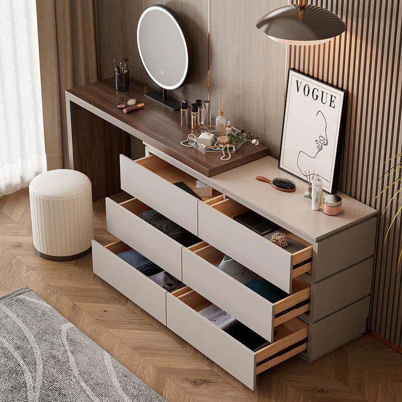 简约梳妆台202妆5书新款实功木柜750斗柜化桌收纳柜一体多能收纳