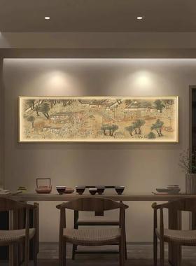 清明河图中式客QEG厅装画饰挂室画上横幅国画古书房办公茶室字画