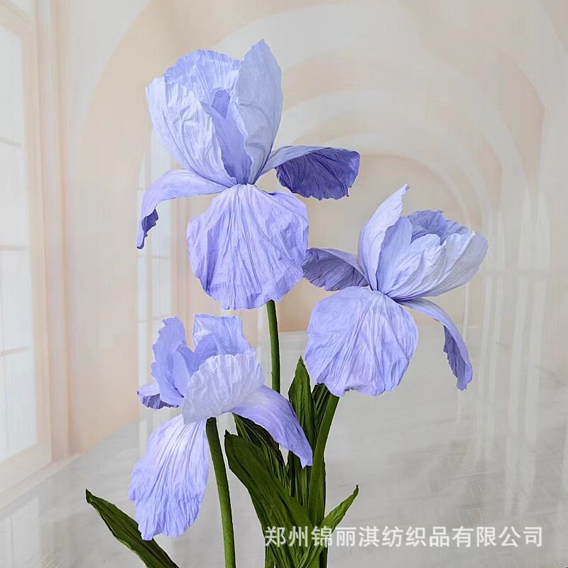 鸢尾纸花婚庆路引花舞台仿真花装饰橱窗摄影假花布置花艺仿真花束