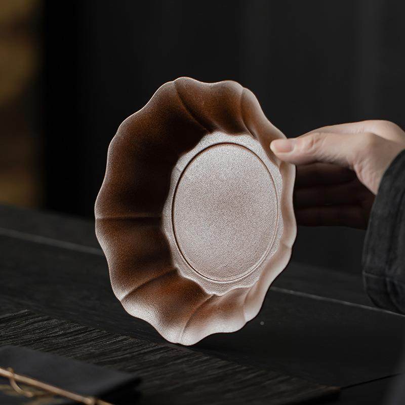 式花边壶MXX承道配诧寂风紫砂件土花型干泡台日多用茶点盘果盘茶