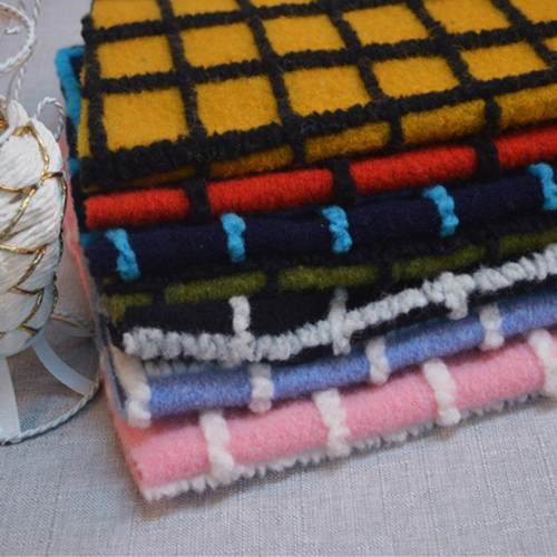 持散ODB支剪当天发货格子呢布料居家抱枕单面羊毛布料布羊粒粒格