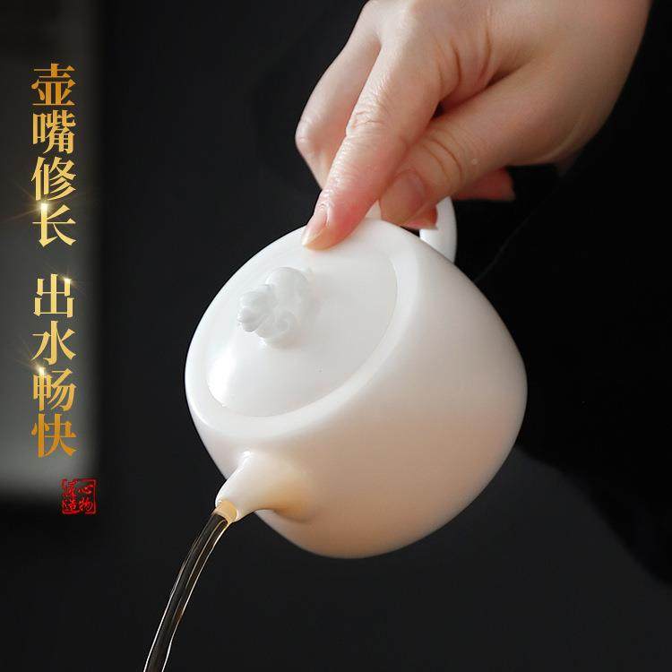 井栏羊壶lyc08茶200毫升冰种瓷容量陶瓷素烧脂玉瓷高端德大玉化白