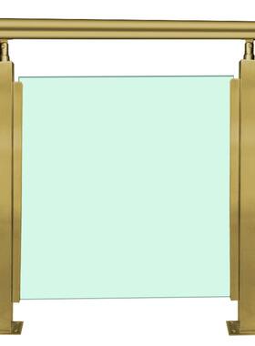 不钢锈楼梯扶手钢化玻璃护栏约室内XHT室外台立阳柱家用简栏杆