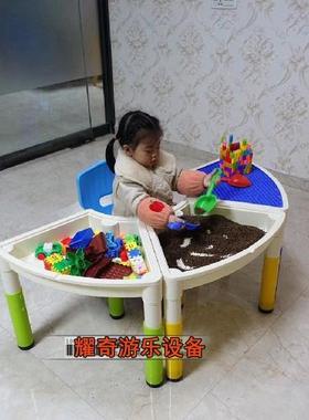 扇形积木子桌.幼儿DT190524童园桌椅儿童桌椅.塑料桌椅子搭拼桌儿