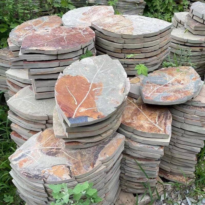 天树叶外汀步石庭858石院地砖草坪垫脚石室园林防然滑铺路花园麦