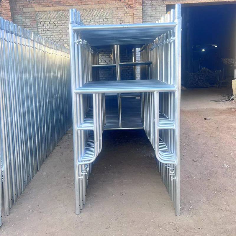 厂家现货镀锌焊接钢管建筑工地用装修门式脚手架可移动脚手架