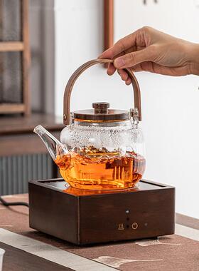 胡桃炉茶木茶电陶炉煮茶器玻璃烧水壶61540家用老白茶围煮壶电热