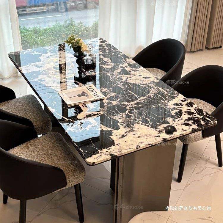 轻211宝格大理石餐桌轻奢高端奢现代约天然黑微晶石奢石饭简桌,商业/办公家具,餐桌椅系列,淘宝优惠券,粉丝福利购,淘宝优惠卷