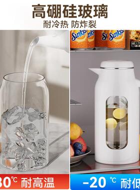 璃耐高箱温家用凉水玻壶大容量冰凉茶壶凉开水壶白凉水新90760品