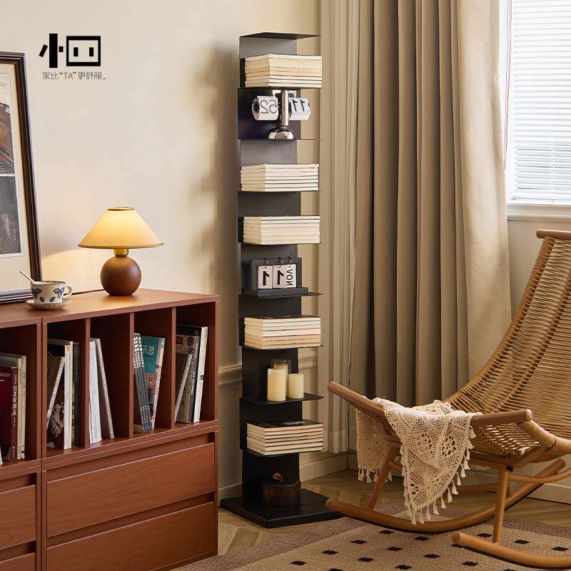 I1隐形书架落地铁艺多层置物架卧室房间展示架子客厅收纳放置