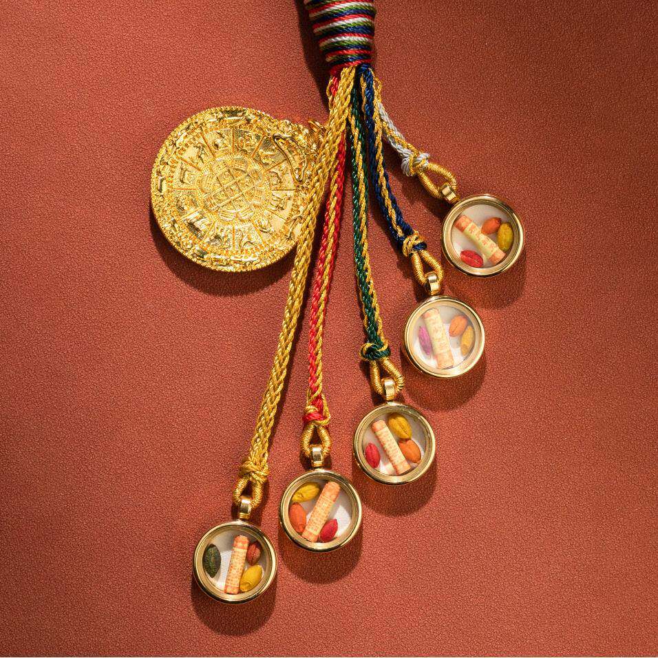 式新唐卡五路财382档神藏汽车挂件车内吊饰坠2025款高手工编绳