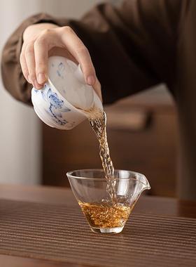 三釉下彩绘才盖碗德化中白44541瓷泡茶碗式家用高档大容量悬停盖