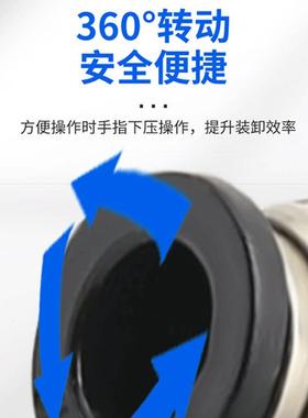 英制直通快气管接0头PC/PL1155/4-013/8插-02-1/23黑色螺纹直通