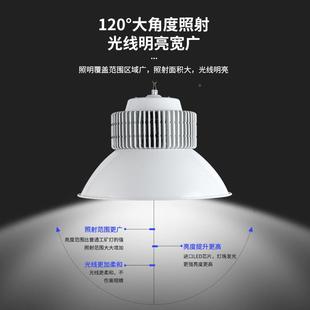 库鳍厂片led工矿厂房吊灯工车SCI间工业照明灯灯150w200W仓灯