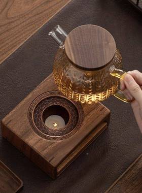 胡桃WCL021木茶温茶器底座茶壶加热底座温茶家炉暖炉茶器侧把壶用
