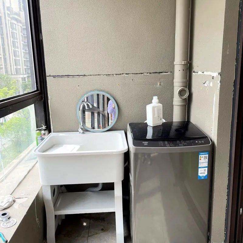 搓板阳台台盆搓衣板大理石一体石英石带庭院家用水池水槽洗衣池