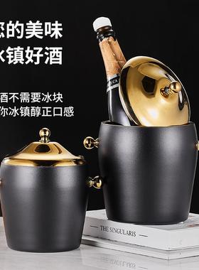 双层不锈钢冰桶冰商用吧k储tv香酒槟桶冰块存桶放83115扎啤酒饮料