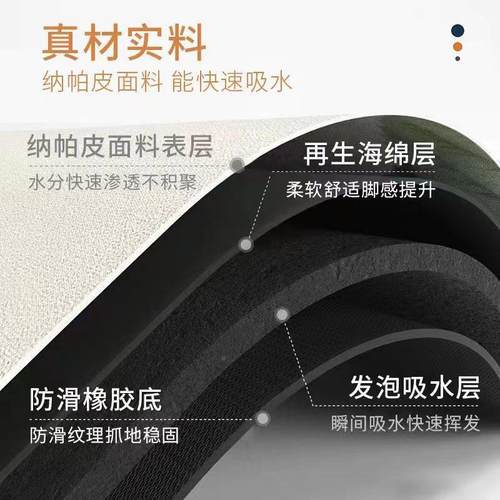 美式室地垫软硅藻泥洗吸房水防滑DLL垫厕所手间洗澡间淋浴浴门口