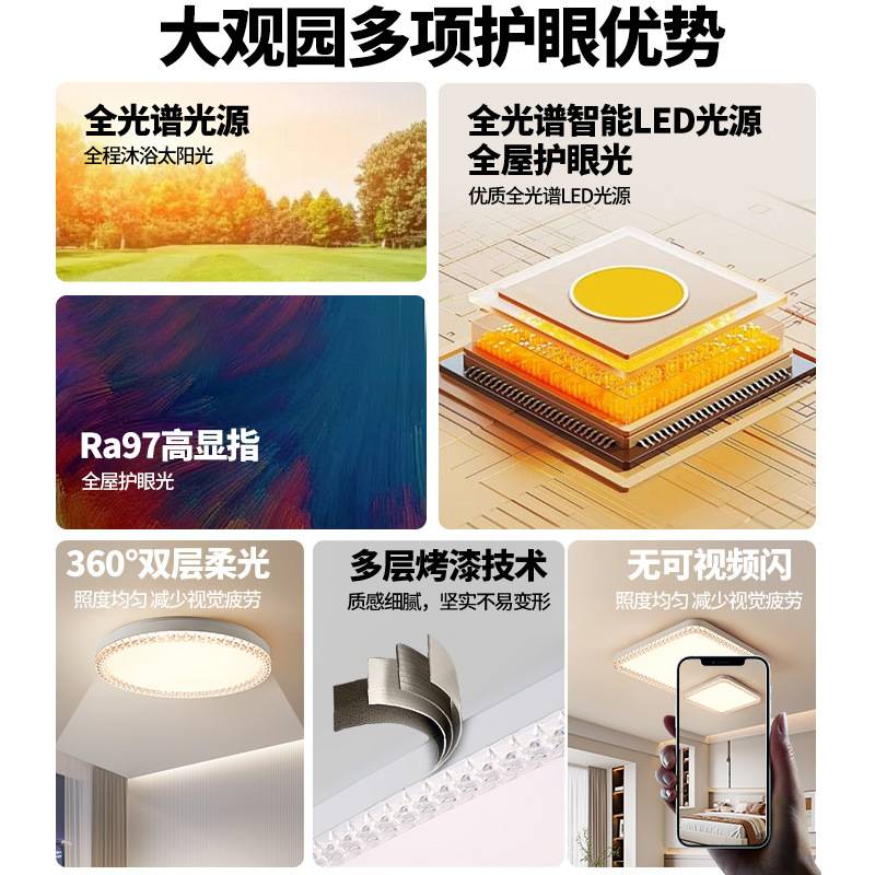 卧室吸顶灯轻奢水晶2026新款主卧餐厅房间灯极简圆形护眼书房灯N