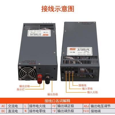 铭纬功120EWYV0W开关电源S-1200-12V大/24V/3648V电机工控直率流