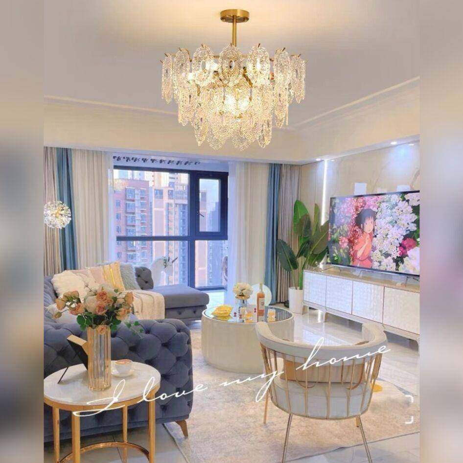 法轻吊奢水晶客厅吊灯现代奶油餐厅卧室灯饰设计师式复古DD1258玻,家装灯饰光源,智能吊灯,淘宝优惠券,粉丝福利购,淘宝优惠卷