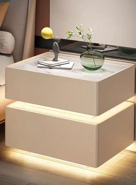 悬浮智能床柜代简约头无网43430线充电意式极简卧室家用创意红现